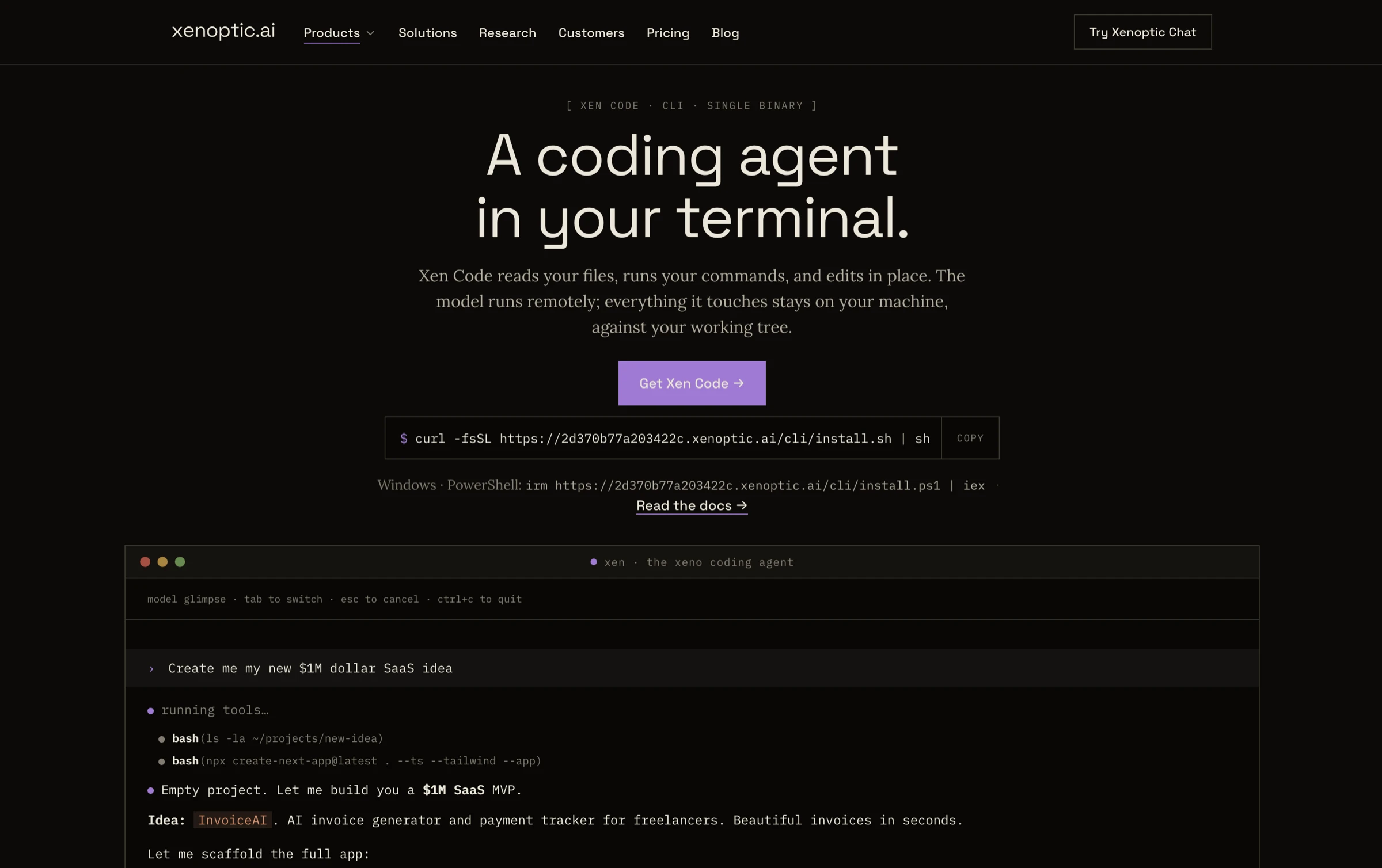 Xen Code, Xenoptic's terminal coding agent
